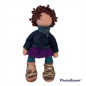 Handmade Crochet Amigurumi Curly Hair Doll OOAK